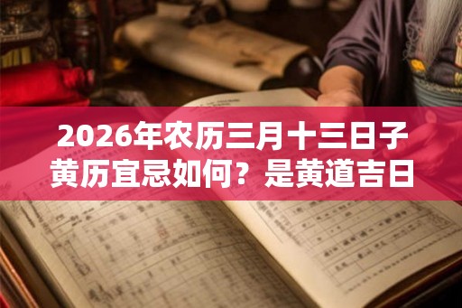 2026年农历三月十三日子黄历宜忌如何？是黄道吉日吗？