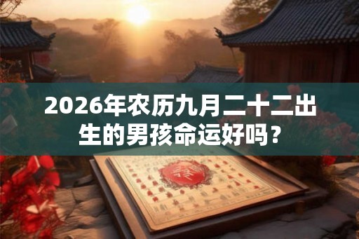 2026年农历九月二十二出生的男孩命运好吗？