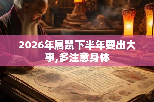 2026年属鼠下半年要出大事,多注意身体