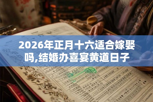 2026年正月十六适合嫁娶吗,结婚办喜宴黄道日子