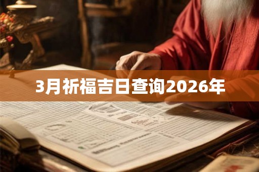 3月祈福吉日查询2026年