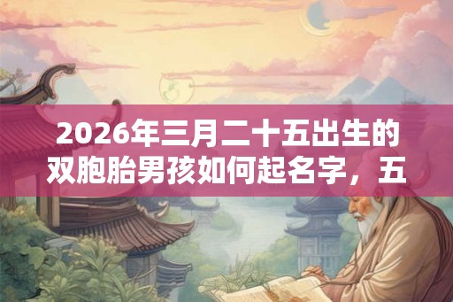 2026年三月二十五出生的双胞胎男孩如何起名字，五行属什么