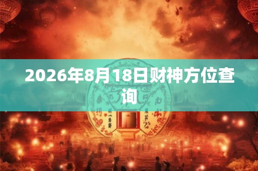 2026年8月18日财神方位查询