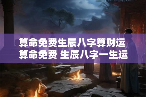 算命免费生辰八字算财运 算命免费 生辰八字一生运势