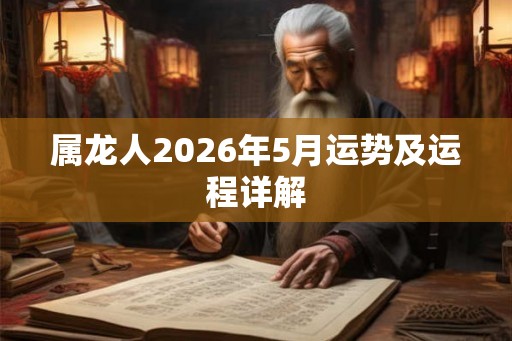属龙人2026年5月运势及运程详解