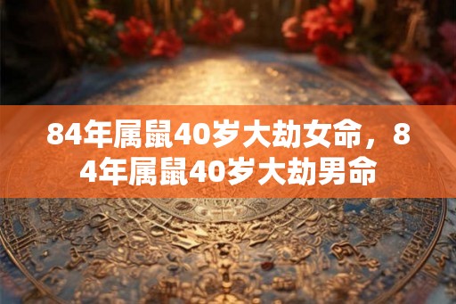 84年属鼠40岁大劫女命,84年属鼠40岁大劫男命 84年属鼠40岁大劫女命,84年属鼠40岁大劫男命