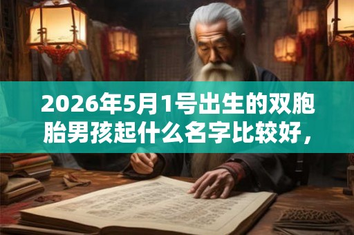 2026年5月1号出生的双胞胎男孩起什么名字比较好，五行属什么