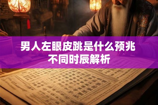 男人左眼皮跳是什么预兆 不同时辰解析
