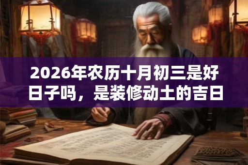 2026年农历十月初三是好日子吗，是装修动土的吉日吗？