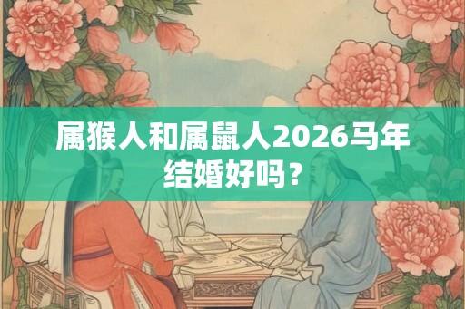 属猴人和属鼠人2026马年结婚好吗？