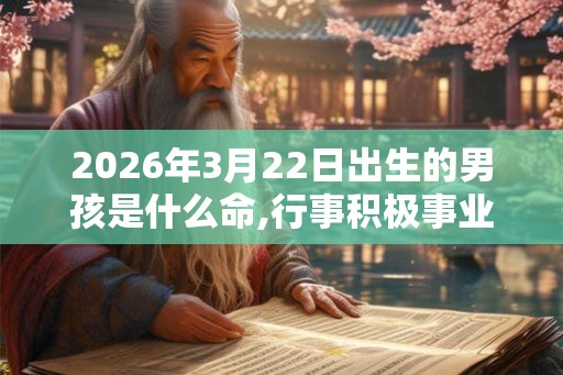 2026年3月22日出生的男孩是什么命,行事积极事业成功