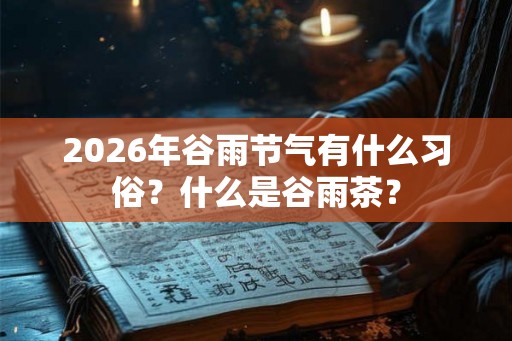 2026年谷雨节气有什么习俗？什么是谷雨茶？