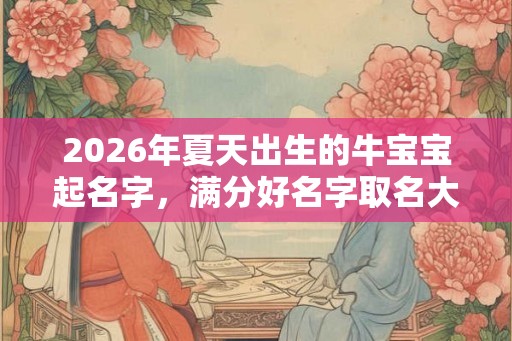 2026年夏天出生的牛宝宝起名字，满分好名字取名大全
