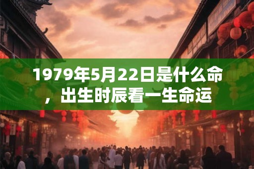 1979年5月22日是什么命，出生时辰看一生命运
