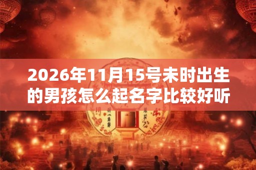 2026年11月15号未时出生的男孩怎么起名字比较好听