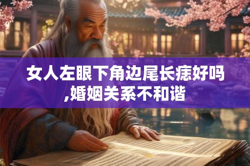 女人左眼下角边尾长痣好吗,婚姻关系不和谐