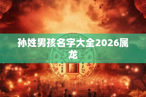 孙姓男孩名字大全2026属龙