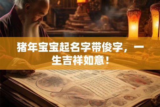 猪年宝宝起名字带俊字，一生吉祥如意！