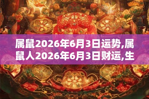 属鼠2026年6月3日运势,属鼠人2026年6月3日财运,生肖鼠2026年6月3日运势