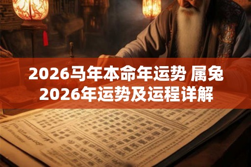 2026马年本命年运势 属兔2026年运势及运程详解