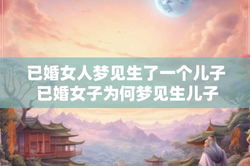 已婚女人梦见生了一个儿子 已婚女子为何梦见生儿子