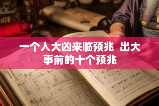 一个人大凶来临预兆  出大事前的十个预兆