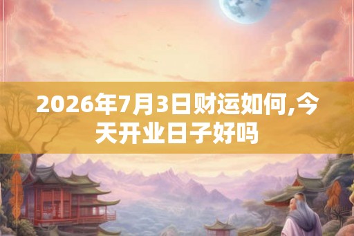 2026年7月3日财运如何,今天开业日子好吗