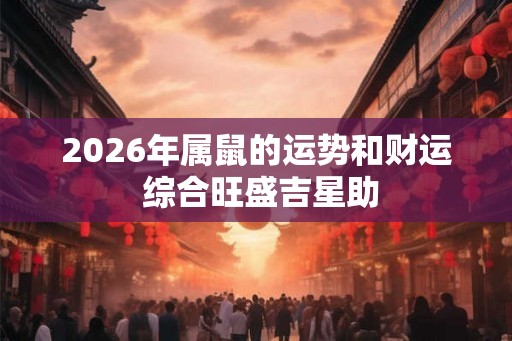 2026年属鼠的运势和财运 综合旺盛吉星助