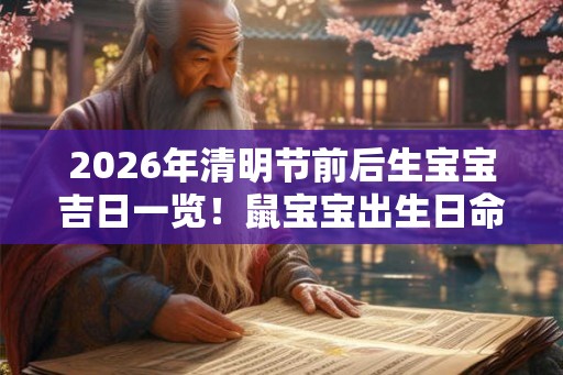 2026年清明节前后生宝宝吉日一览!鼠宝宝出生日命运一览! 2026年清明节前后生宝宝吉日一览!鼠宝宝出生日命运一览!