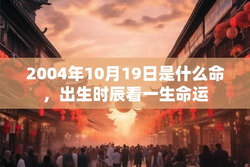 2004年10月19日是什么命，出生时辰看一生命运