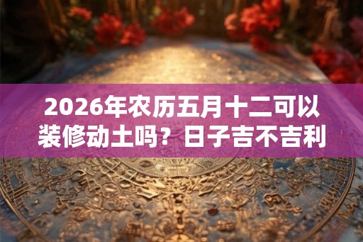 2026年农历五月十二可以装修动土吗？日子吉不吉利？