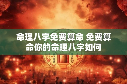 命理八字免费算命 免费算命你的命理八字如何