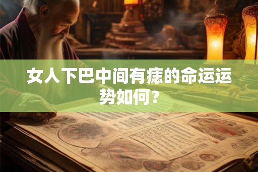 女人下巴中间有痣的命运运势如何？