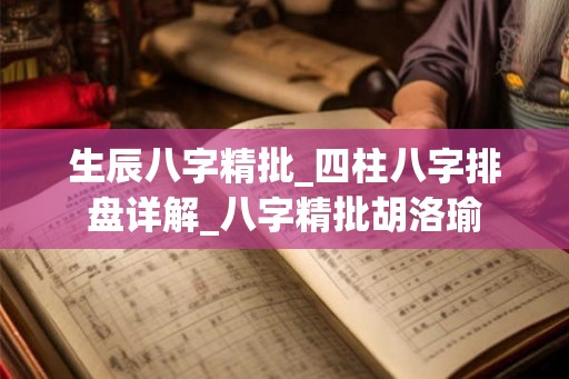 生辰八字精批_四柱八字排盘详解_八字精批胡洛瑜
