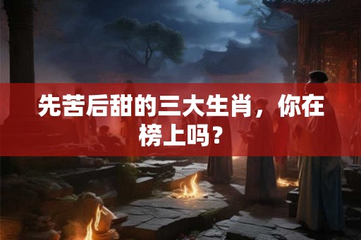 先苦后甜的三大生肖，你在榜上吗？