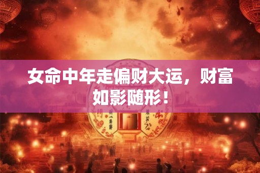 女命中年走偏财大运，财富如影随形！