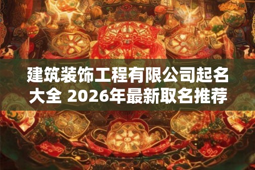 建筑装饰工程有限公司起名大全 2026年最新取名推荐