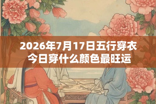 2026年7月17日五行穿衣 今日穿什么颜色最旺运 2026年7月17日五行穿衣 今日穿什么颜色最旺运