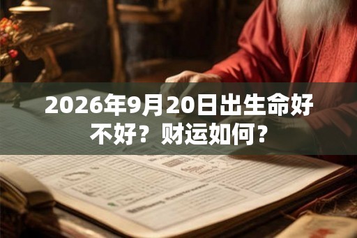 2026年9月20日出生命好不好？财运如何？