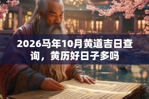 2026马年10月黄道吉日查询，黄历好日子多吗