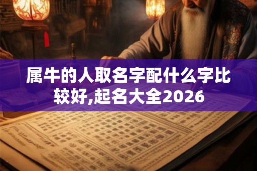 属牛的人取名字配什么字比较好,起名大全2026