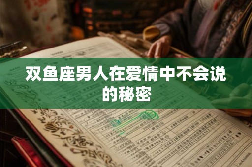 双鱼座男人在爱情中不会说的秘密