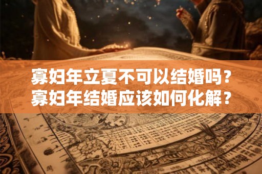 寡妇年立夏不可以结婚吗？寡妇年结婚应该如何化解？