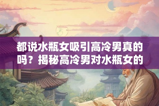 都说水瓶女吸引高冷男真的吗？揭秘高冷男对水瓶女的真实想法