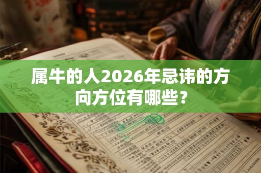 属牛的人2026年忌讳的方向方位有哪些？