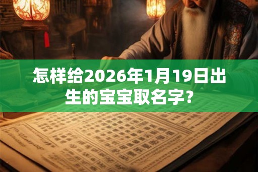 怎样给2026年1月19日出生的宝宝取名字？