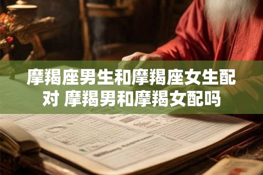 摩羯座男生和摩羯座女生配对 摩羯男和摩羯女配吗 摩羯座男生和摩羯座女生配对 摩羯男和摩羯女配吗