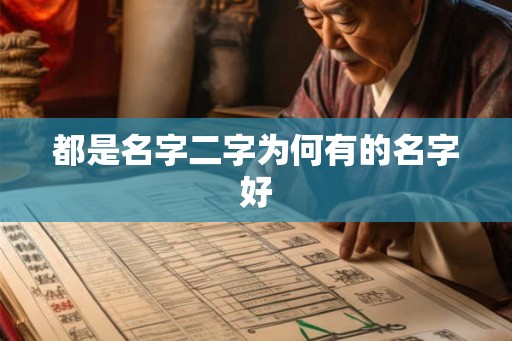 都是名字二字为何有的名字好 都是名字二字为何有的名字好