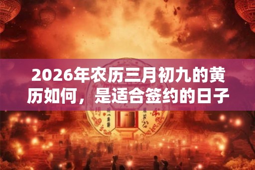 2026年农历三月初九的黄历如何，是适合签约的日子吗？