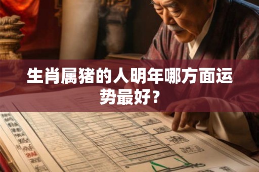 生肖属猪的人明年哪方面运势最好？